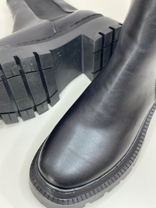 Bottines noires plates