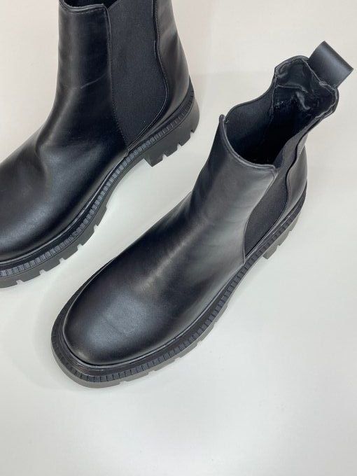 Bottines noires plates